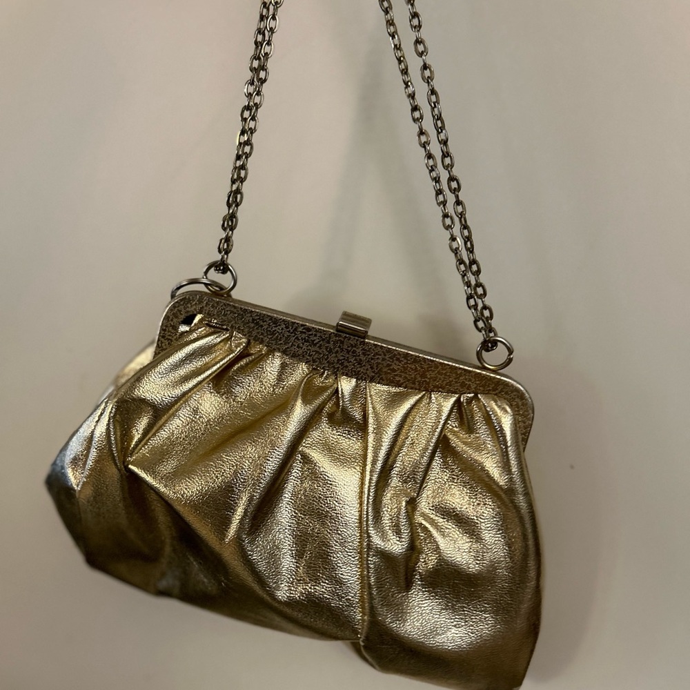 Elegant Gold Chain Strap Clutch